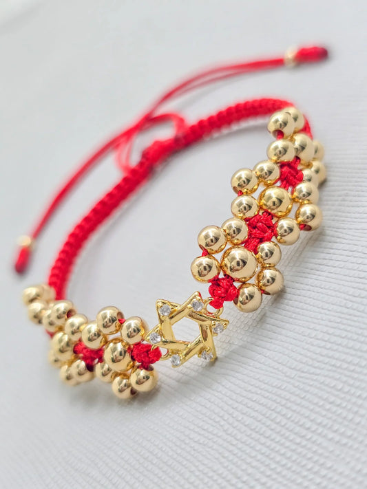 Brazalete Con Estrella de David Oro Laminado 18k