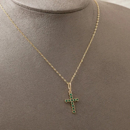 Colgante Cruz Mini Swarovski Oro Laminado 18k