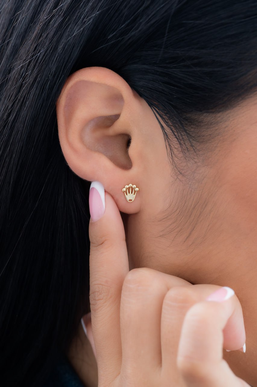 Aretes Rolex Oro Laminado 18k