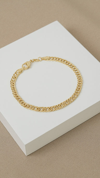 Pulsera Cubana Continua Oro Lamiando 18k