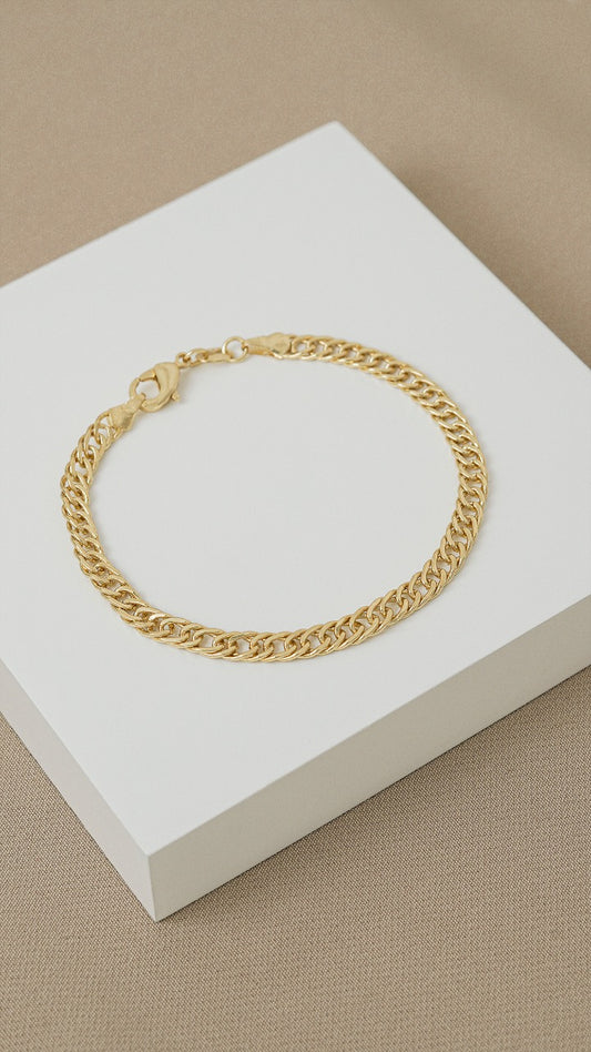 Pulsera Cubana Continua Oro Lamiando 18k