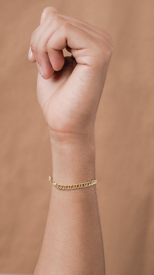 Pulsera Cubana Continua Oro Lamiando 18k