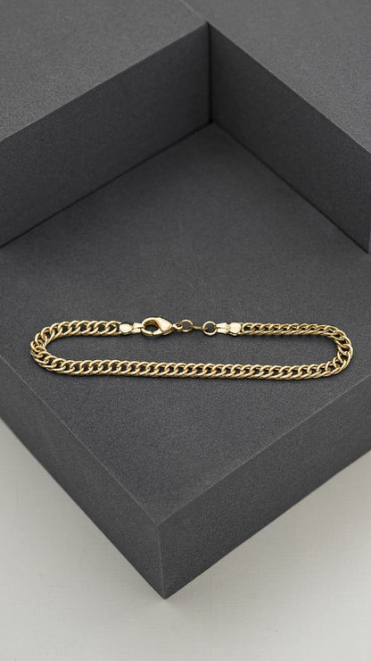 Pulsera Cubana Continua Oro Lamiando 18k