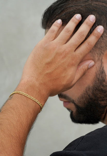 Pulsera Cubana Continua Oro Lamiando 18k