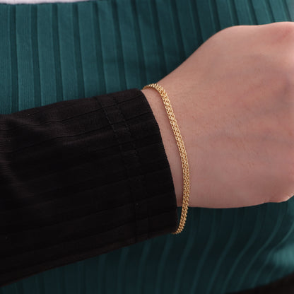 Pulsera Tejido Chino Oro Laminado 18k