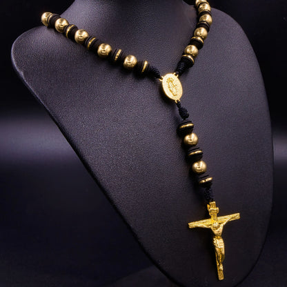 Rosario Artesanal Unisex Oro Laminado 18k