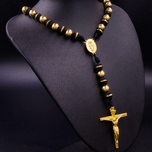 Rosario Artesanal Unisex Oro Laminado 18k