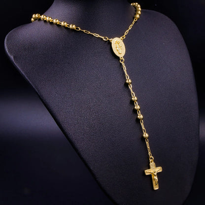 Rosario Balín Semi-Grueso oro laminado 18k
