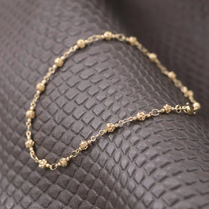 Tobillera Bolitas Oro Laminado 18k