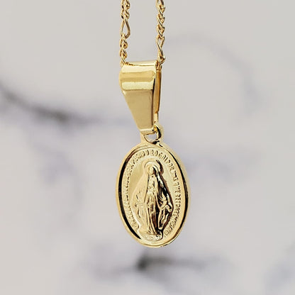Colgante Virgen Milagrosa Pequeña Oro Laminado 18k